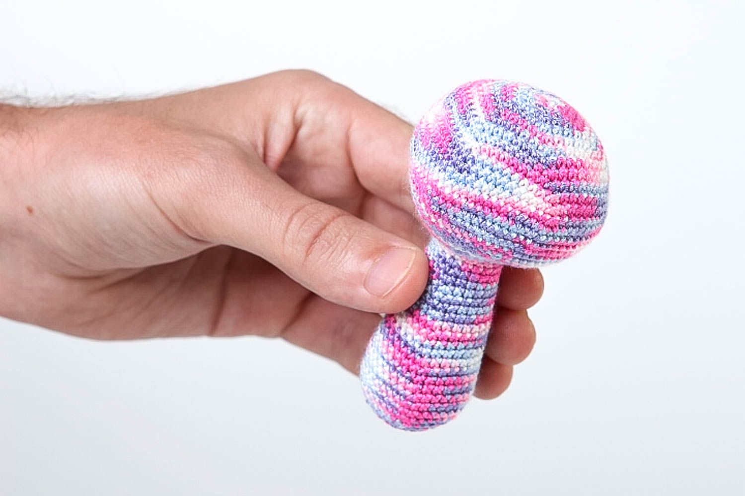 Handmade rattle toy crocheted rattle for new born babies nursery decor photo 5