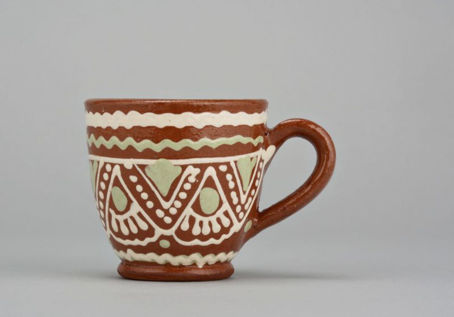 3 oz espresso coffee cup with eco rustic pattern in white color photo 4