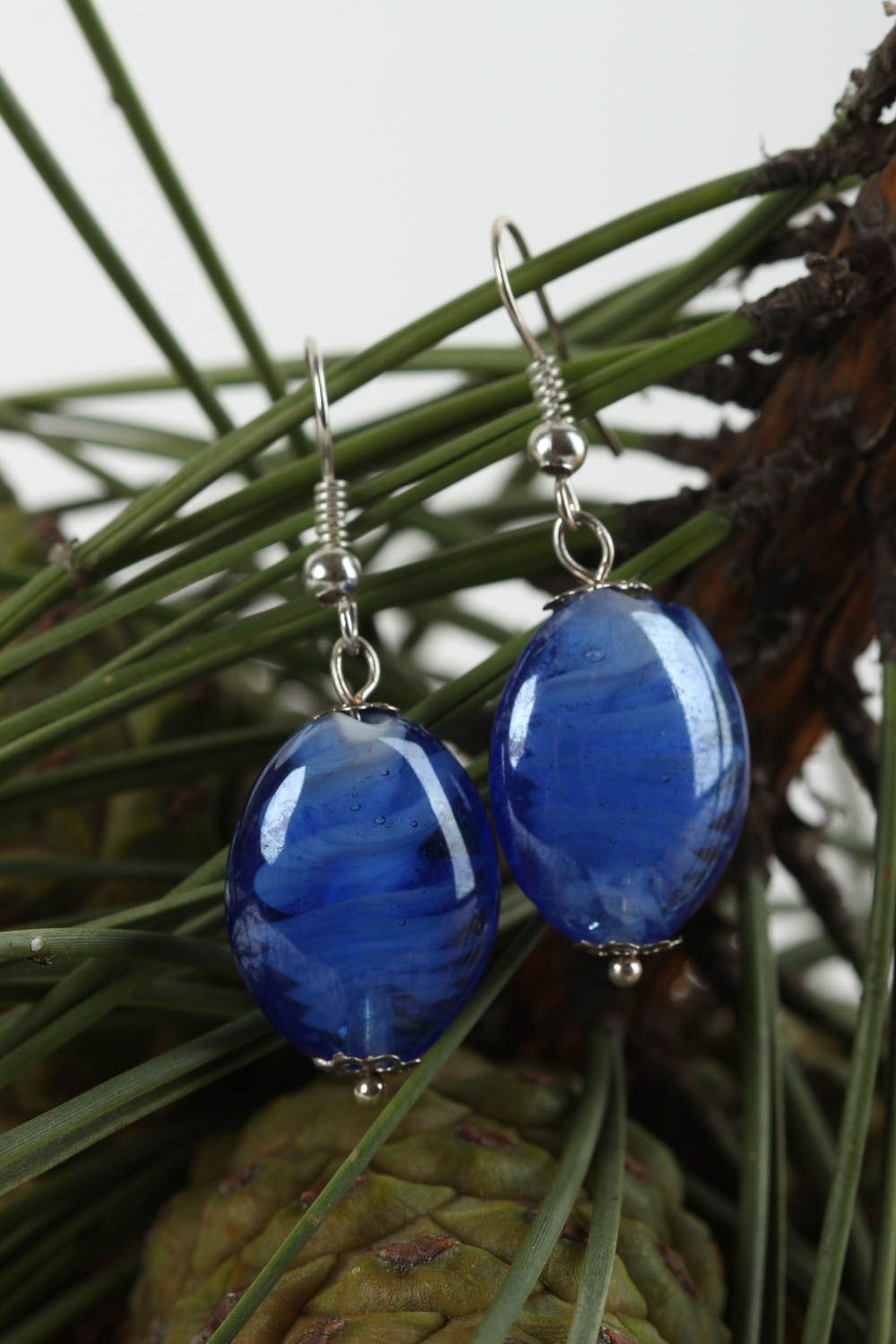 Handmade designer earrings stylish beautiful earrings elegant blue jewelry photo 1