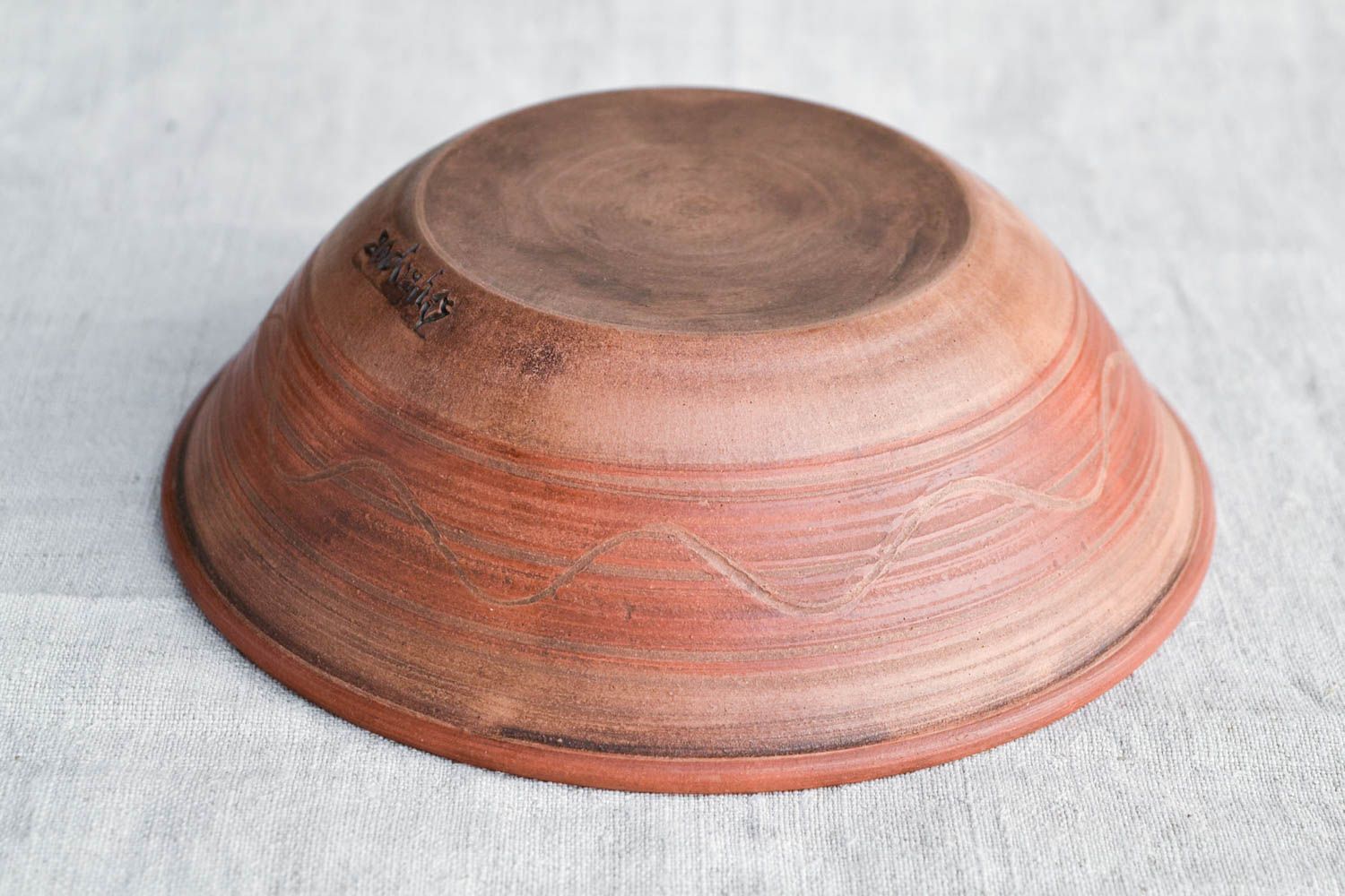 Keramik Teller handgemachte Keramik Teller aus Ton Keramik Geschirr tief foto 5