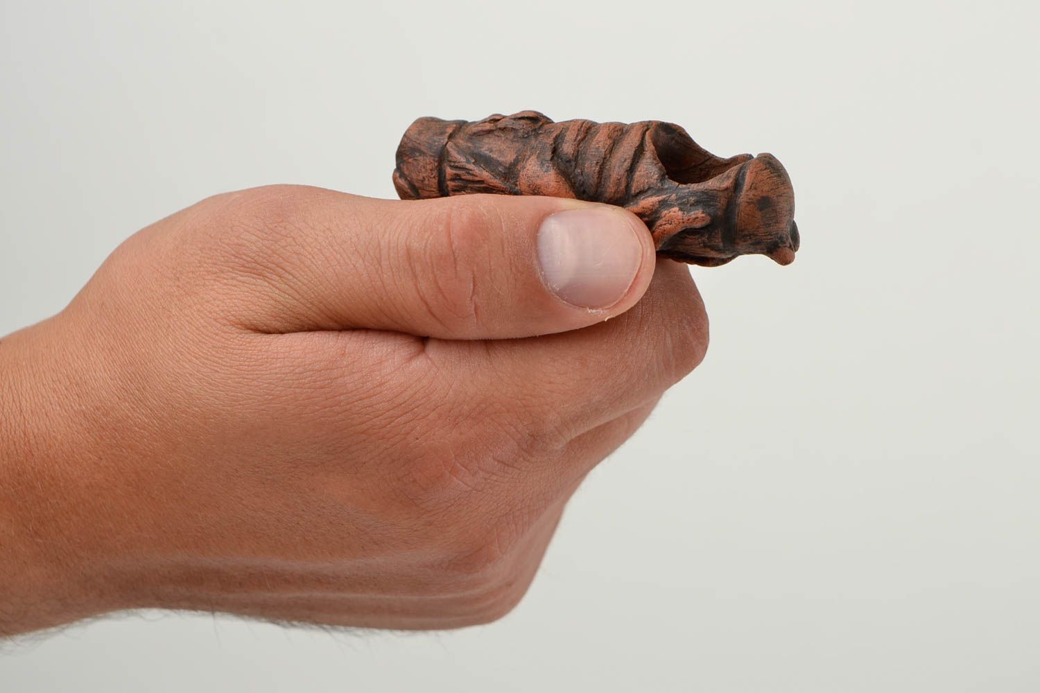 Unusual handmade ceramic tobacco pipe smoking pipe pottery works gifts for him photo 2