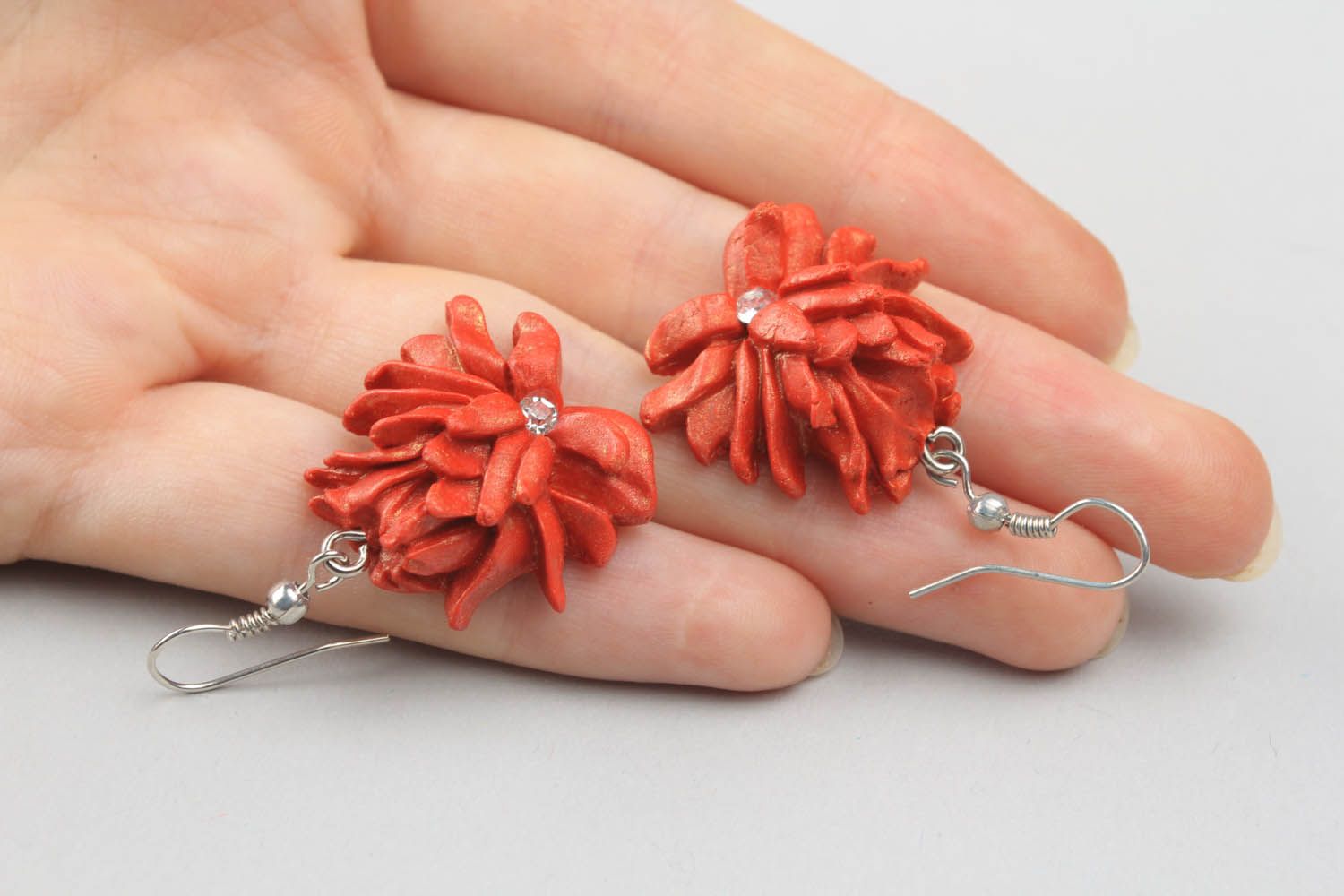 Earrings made ​​of polymer clay Corals photo 1