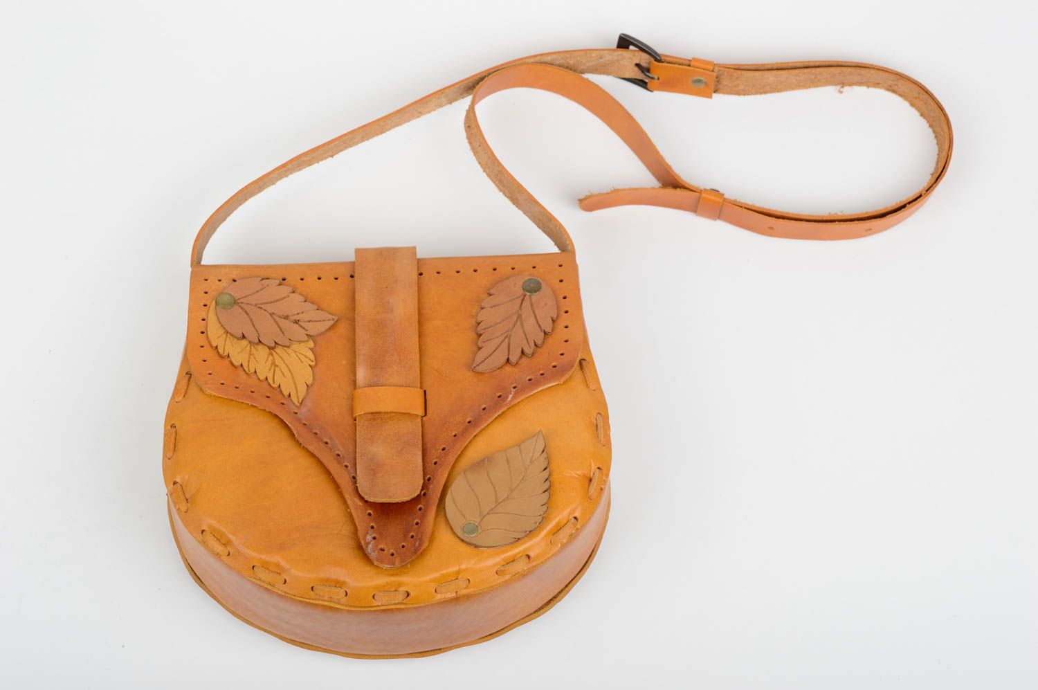Bolso de cuero natural hecho a mano accesorio de moda marrón regalo original foto 4