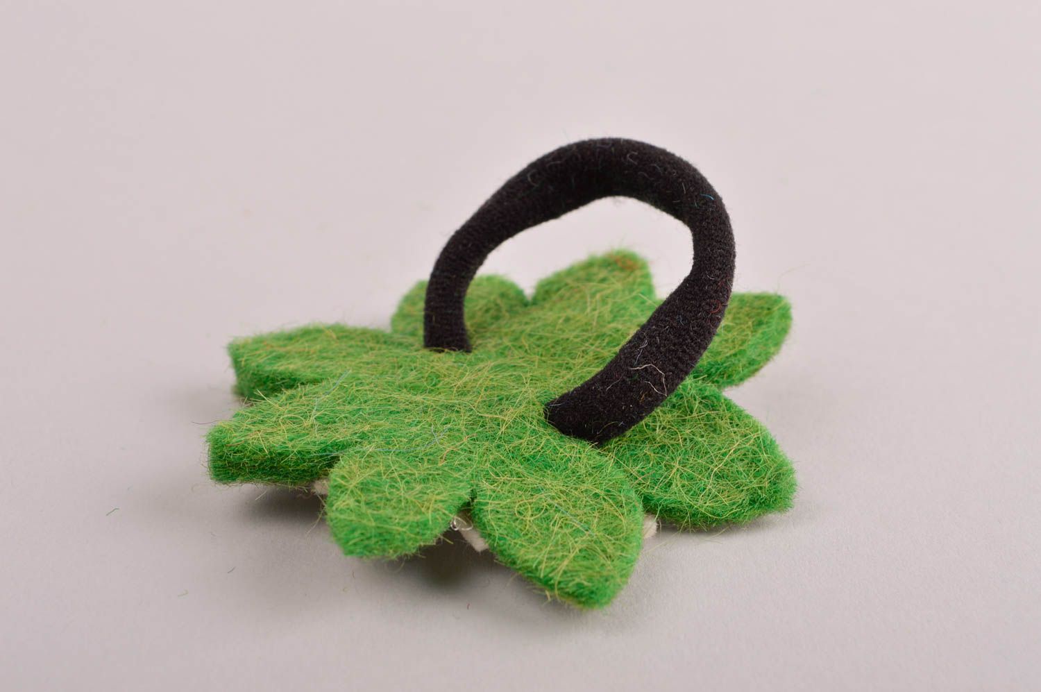 Резинки для волос ручной работы аксессуар для волос резинка с цветком зеленым фото 5