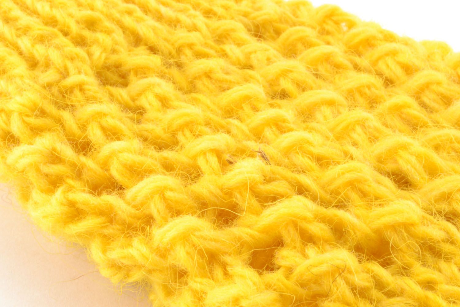 Meias amarelas de lã natural feitas à mão  foto 3