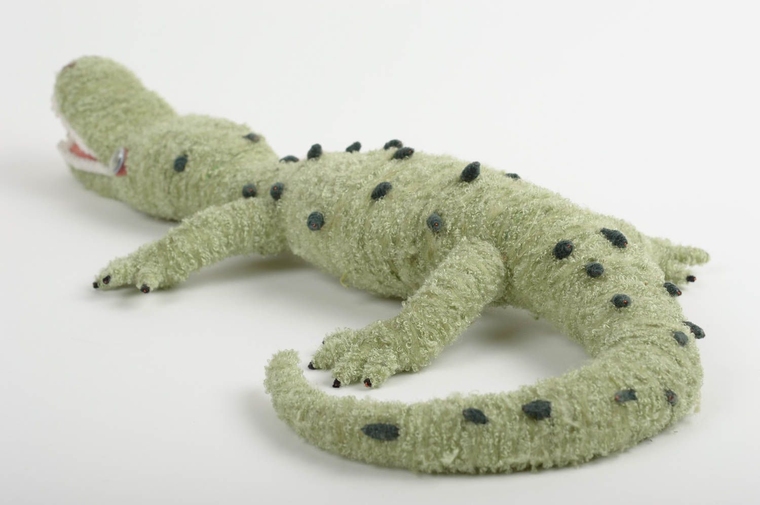Peluche crocodile vert Jouet fait main décoratif grand Cadeau pour enfant photo 3