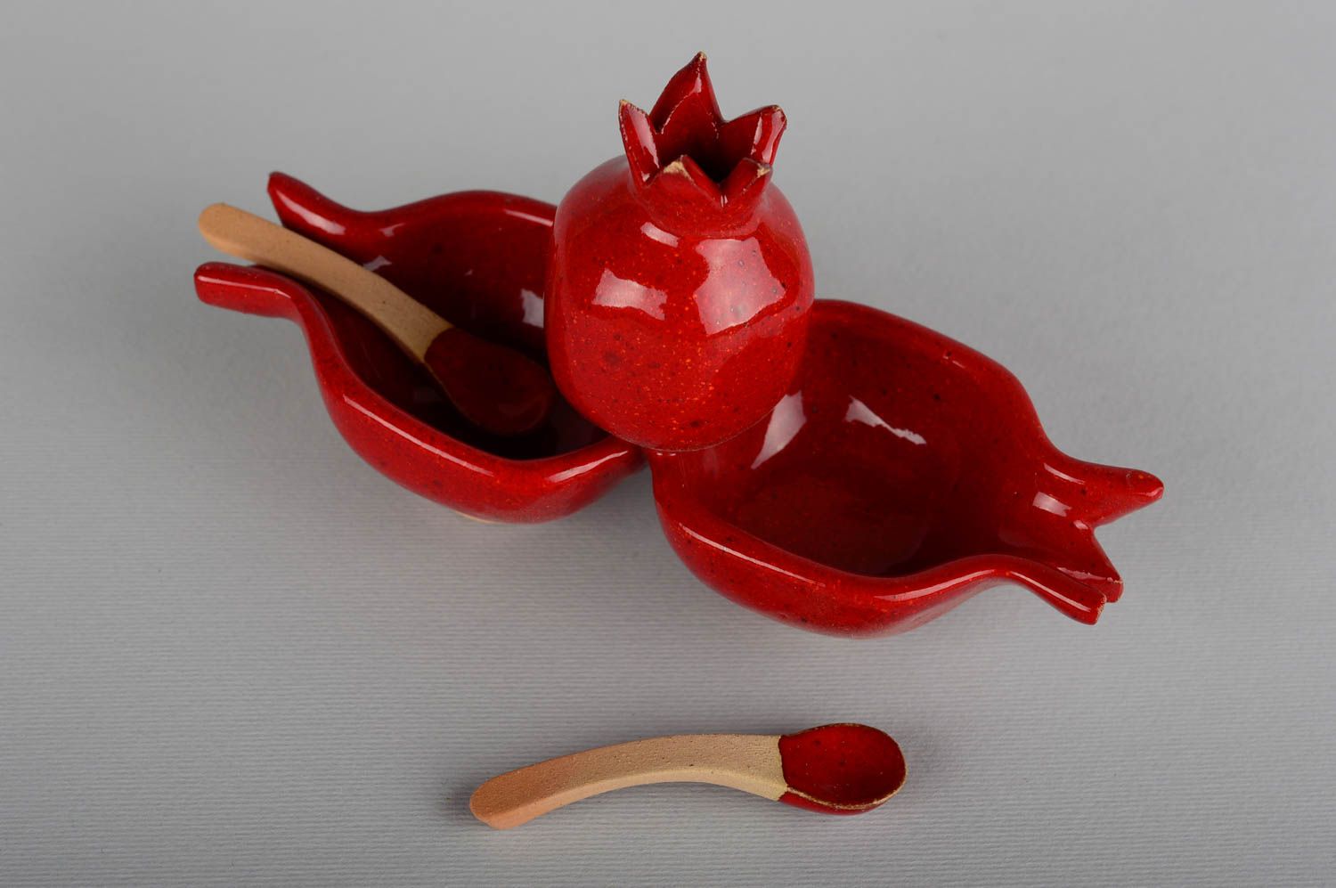Авторская керамика ручной работы набор для специй керамическая посуда гранаты фото 3