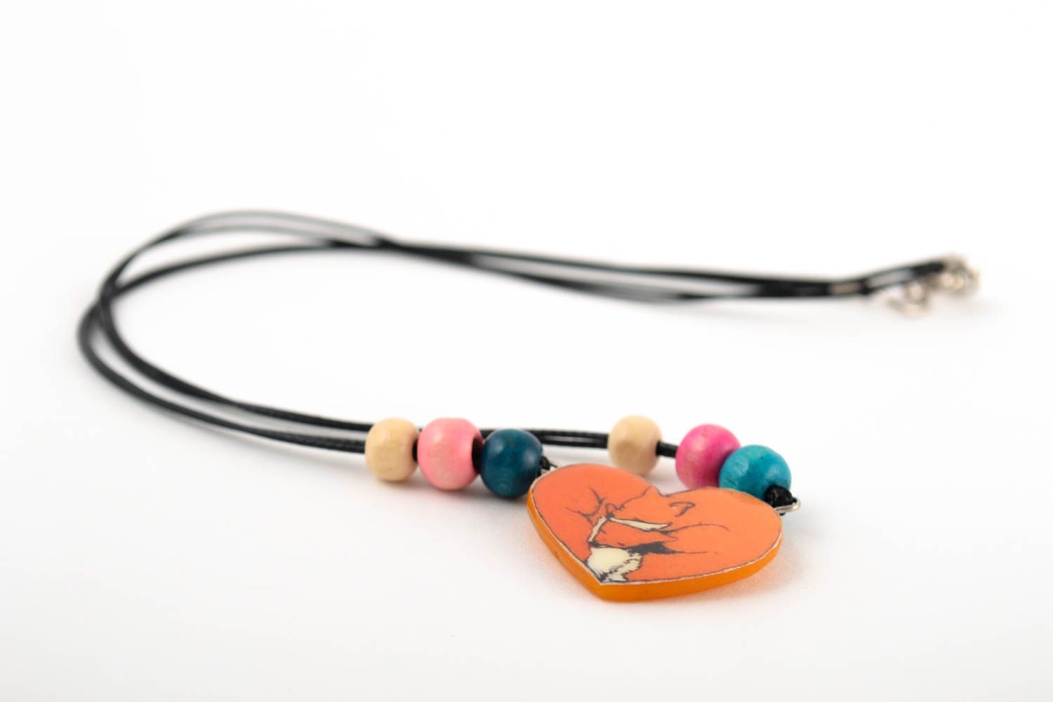 Colgante de arcilla polimérica corazón accesorio para mujer bisutería artesanal foto 4