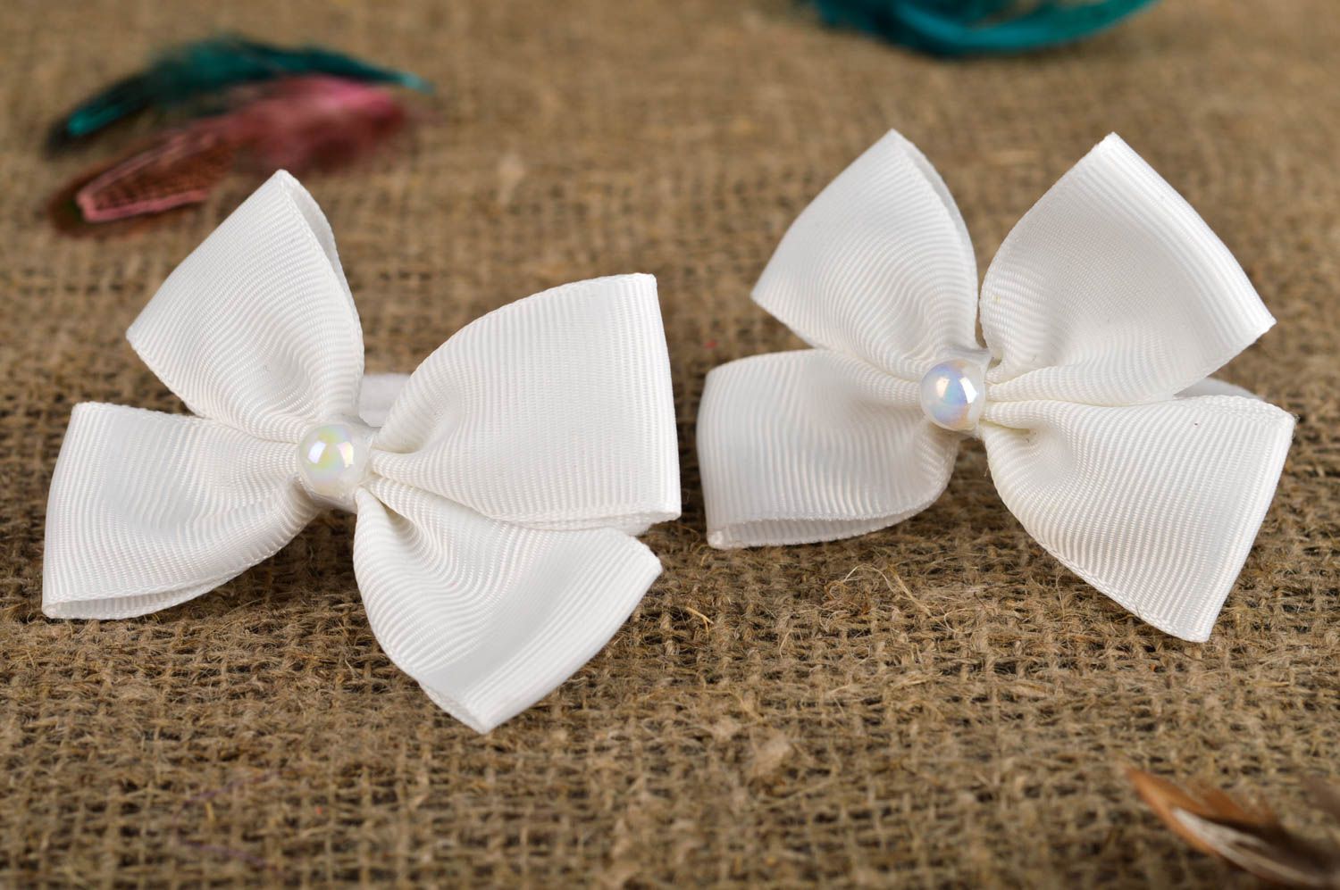 Gomas para el pelo blancas artesanales accesorios para niñas regalos originales foto 1