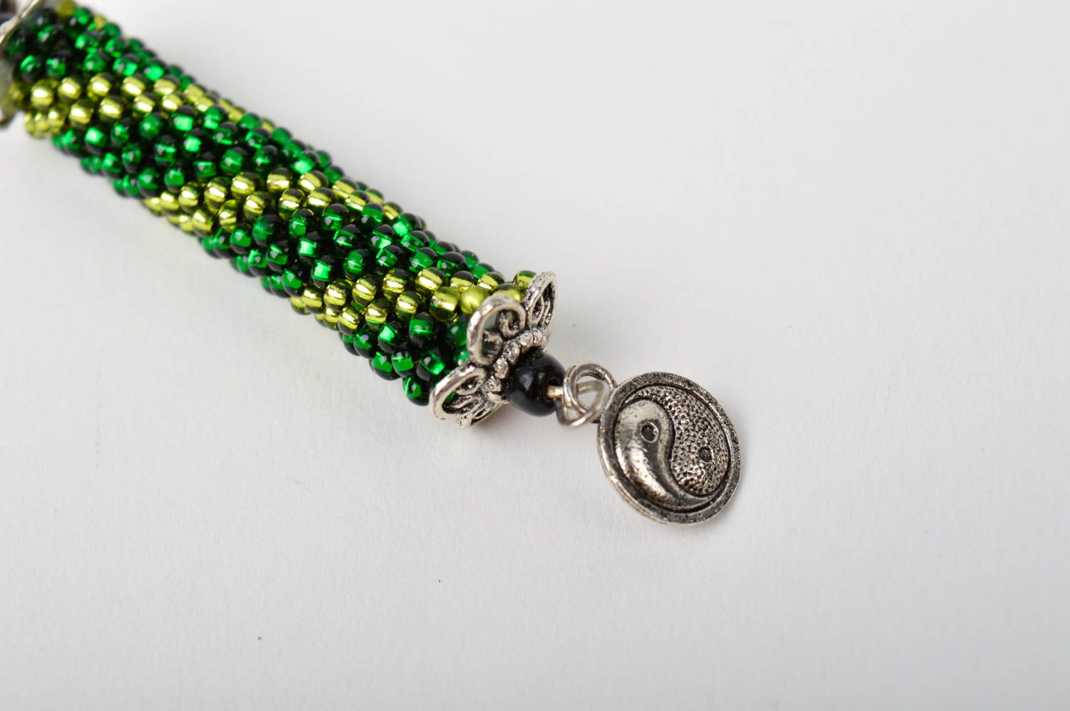Chain for phone handmade keychain beaded pendant yellow keychain gift for kids photo 4