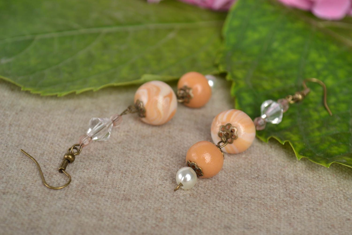 Handmade earrings bead earrings fashion jewelry polymer clay gifts for girls photo 1