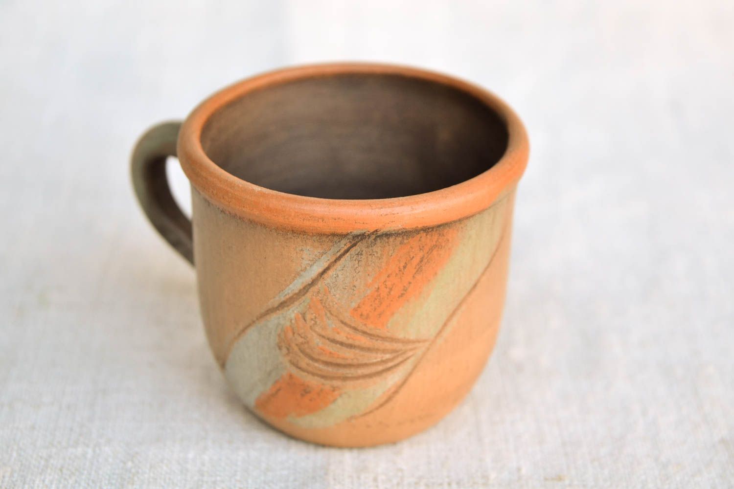Кофейная чашка ручной работы кофейная посуда глиняная чашка 100 мл с росписью фото 3