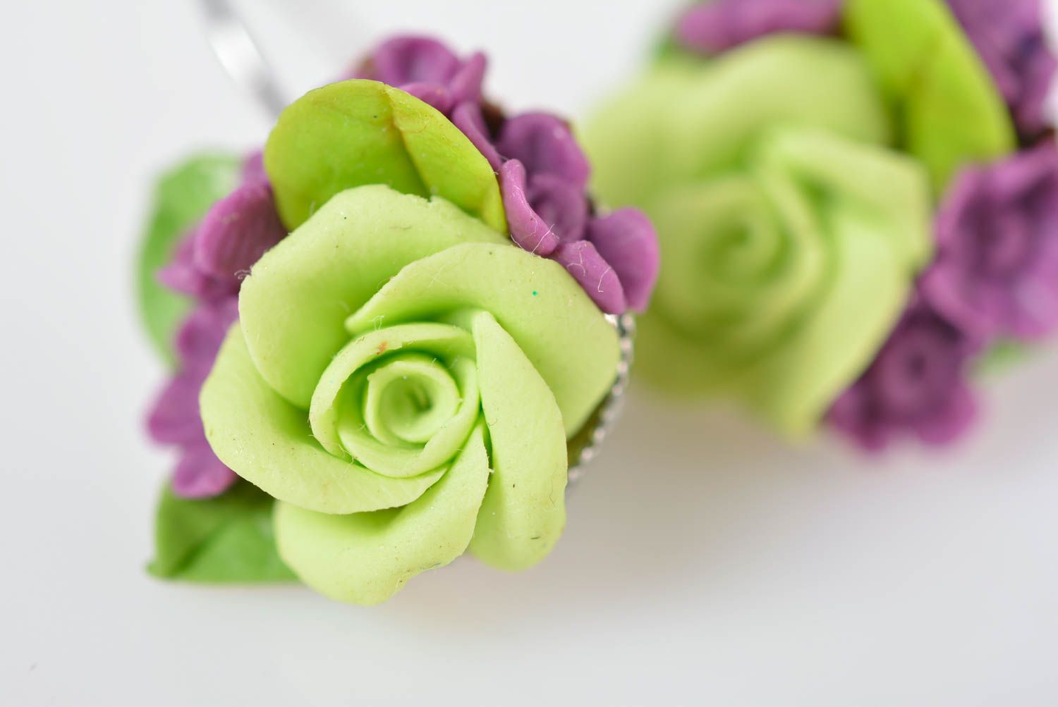 Handmade bijouterie porcelain earrings summer flower earrings stylish jewelry photo 4