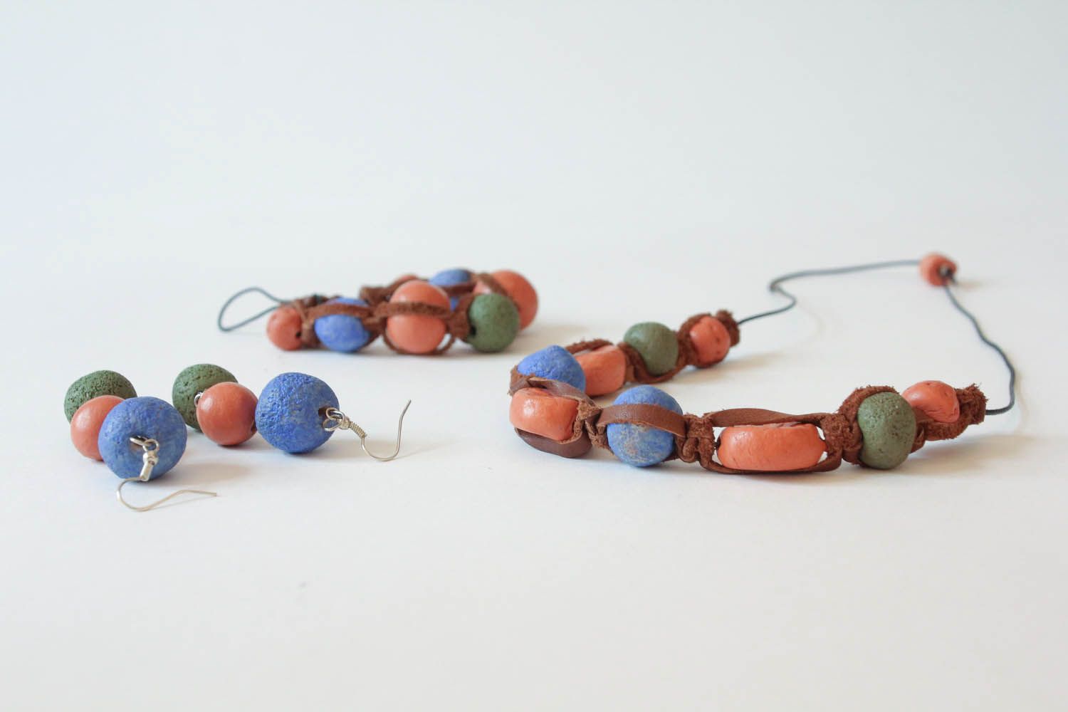 Jewelry set made ​​of polymer clay photo 4