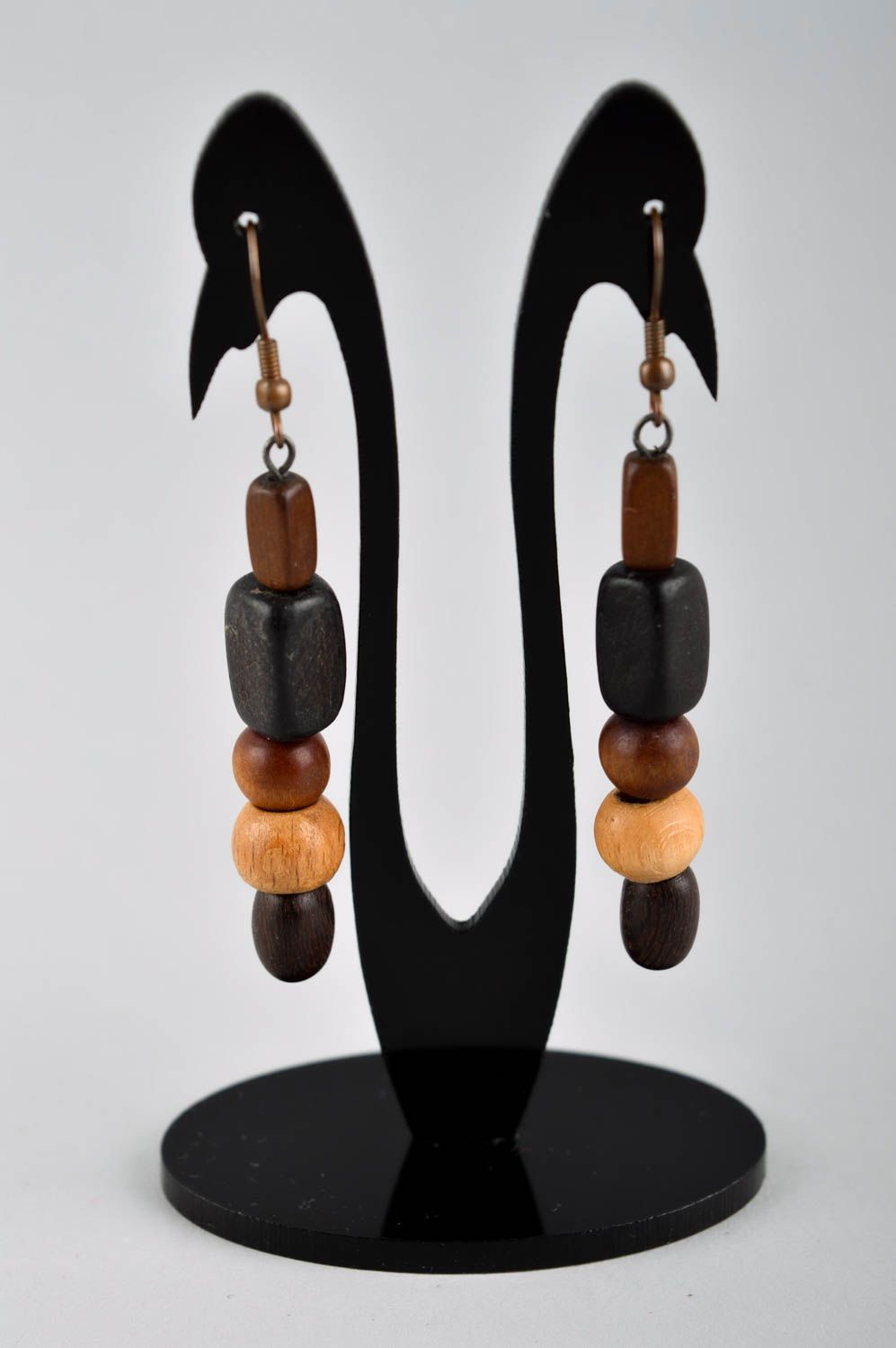 Handmade lange Schmuck Ohrringe aus Holz Accessoire für Frauen Designer Schmuck  foto 2