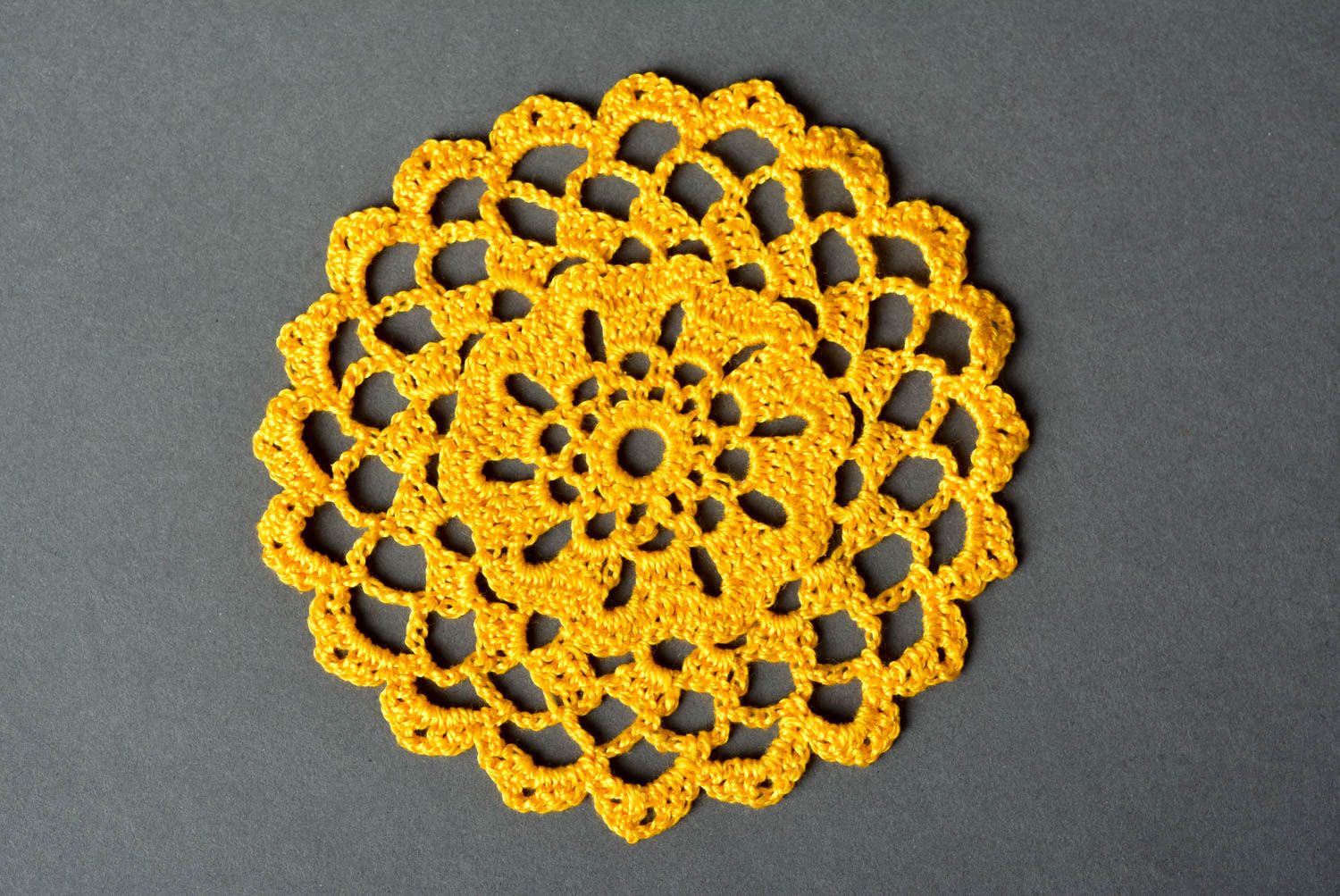 Handmade crocheted napkin stylish designer textile cute kitchen accessory photo 4