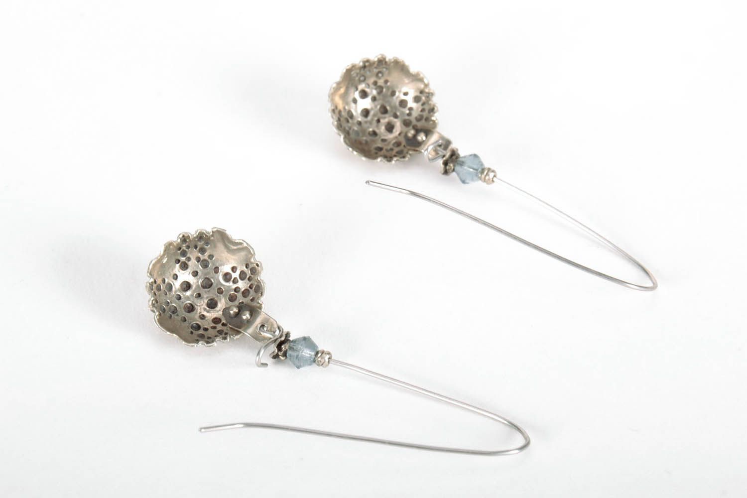 Thread earrings made of melchior photo 3