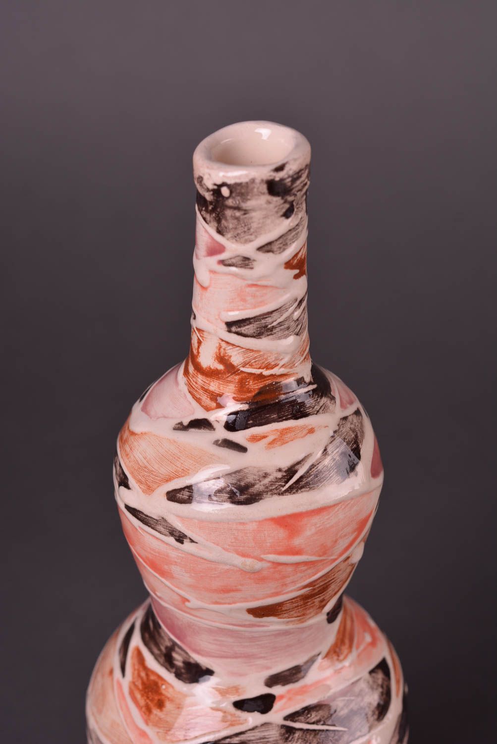Посуда ручной работы глиняная бутылка красочная керамическая бутылка небольшая фото 4