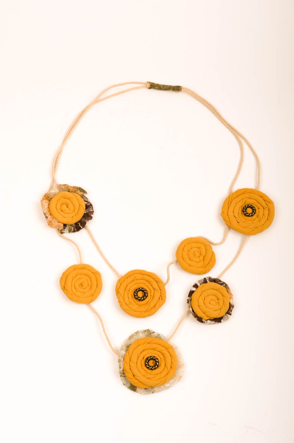 Handmade Halsschmuck für Damen Collier für Frauen Modeschmuck Collier lang gelb foto 4