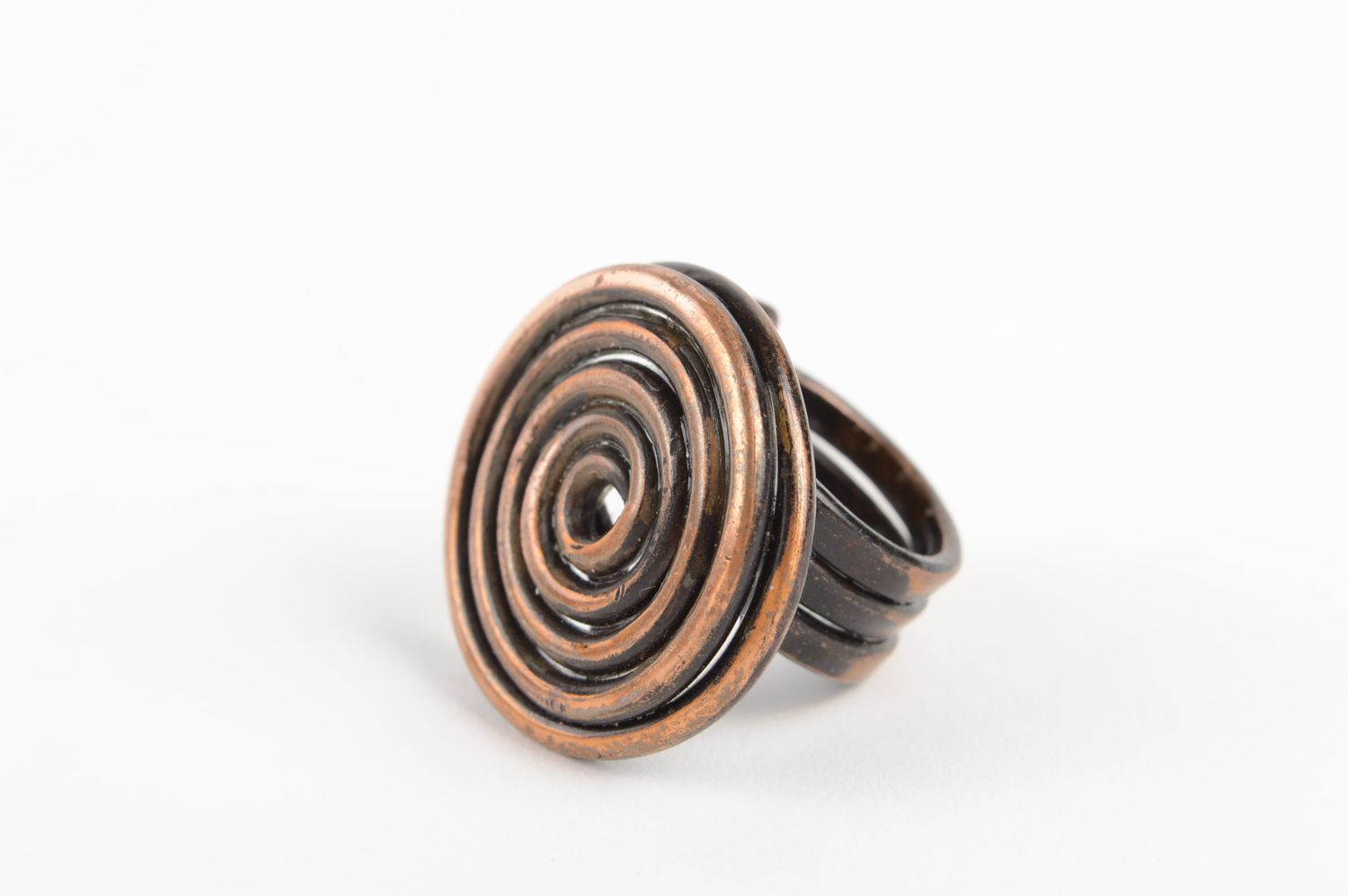 Anillo de cobre hecho a mano en espiral bisutería artesanal regalo original  foto 2