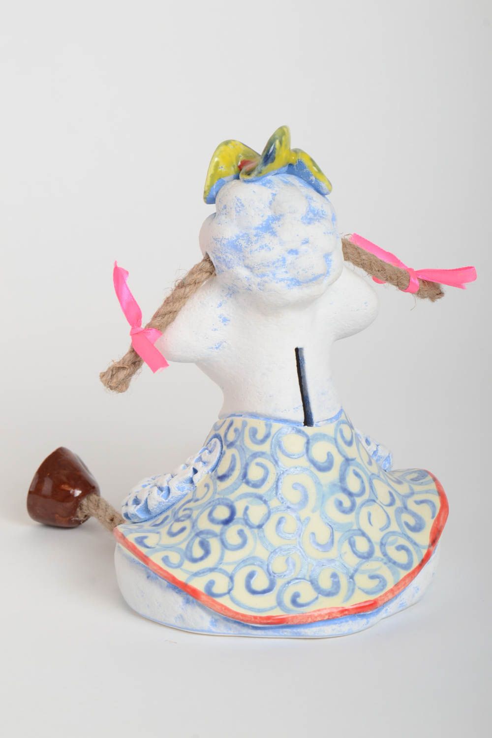 Hucha hecha a mano de arcilla Ovejita alcancía de cerámica regalo para niño 
 foto 4