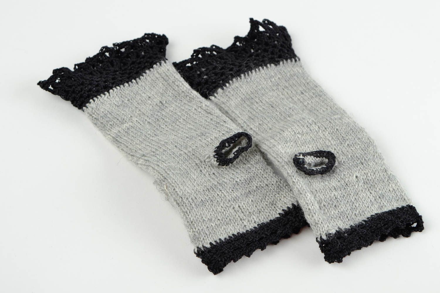 Stylish handmade mitts crochet mittens knitted mittens wool mittens design photo 5