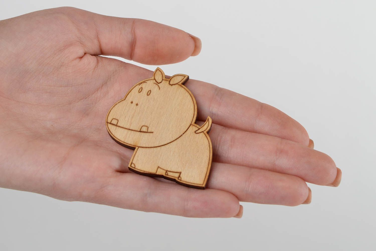 Figura para pintar decoración creativa hipopótamo artesanal regalo original foto 2
