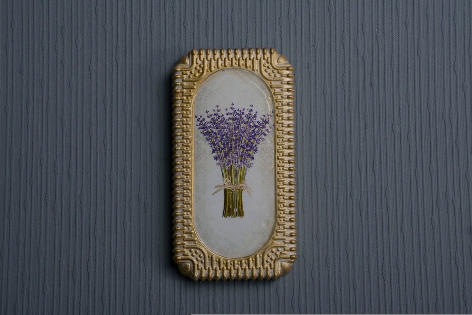 Wall panel made from plaster Lavender bouquet photo 5