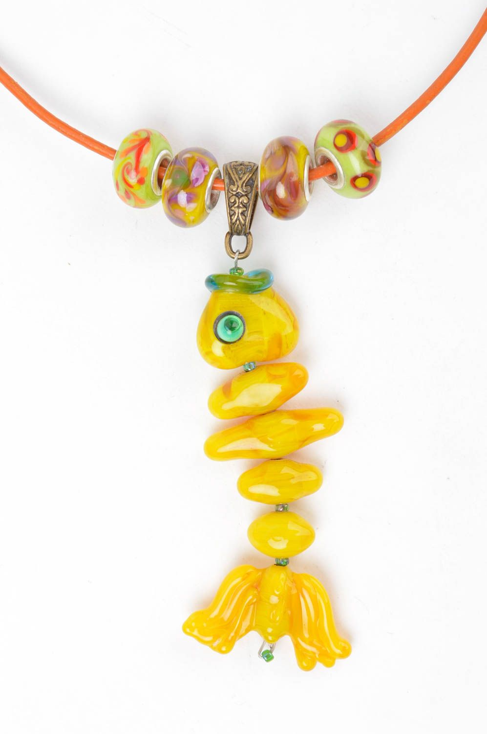 Colgante de cristal artesanal amarillo accesorio para mujer bisutería de moda foto 2