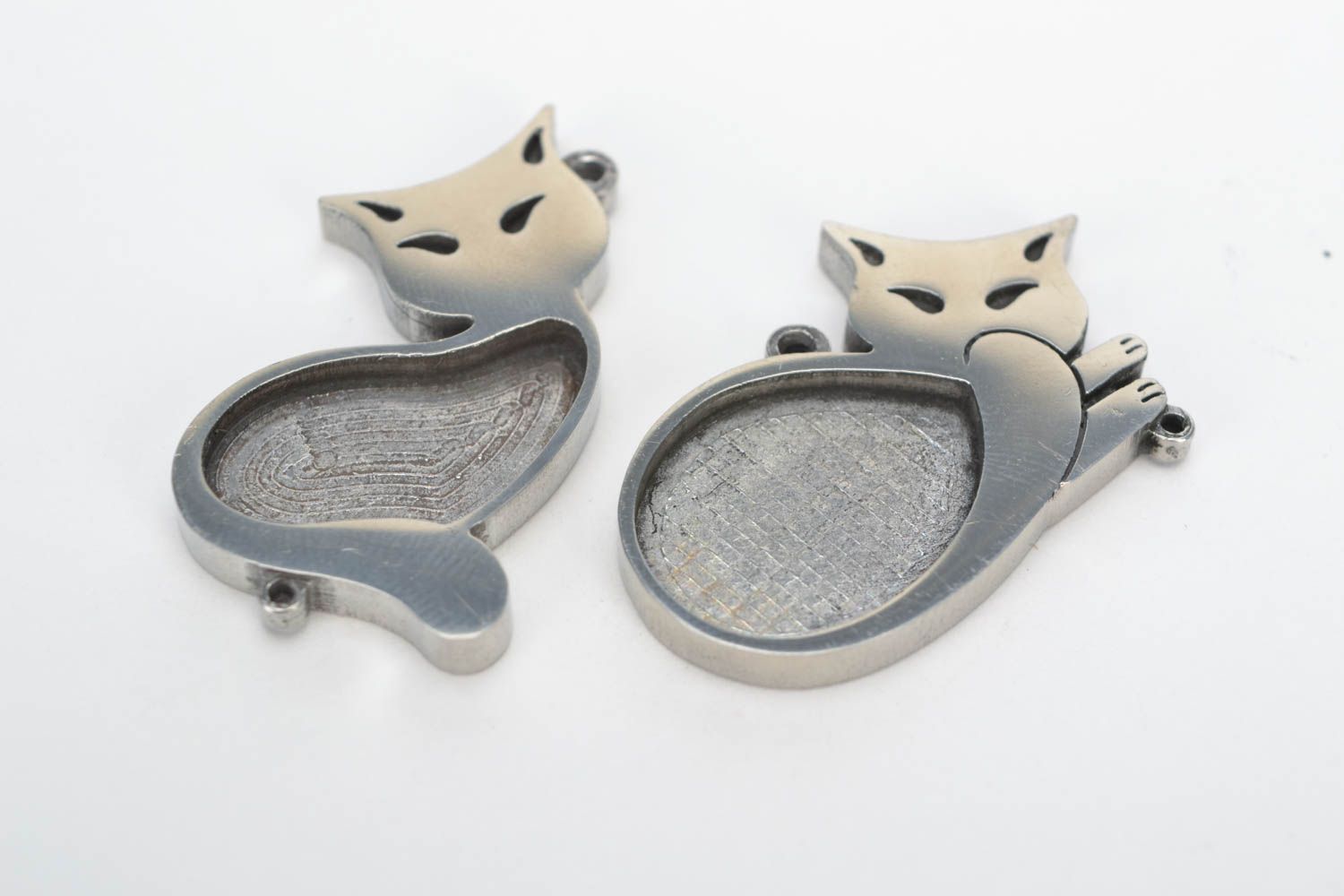Blanks for jewelry creating pendants cats set of 2 pieces metal accessories photo 5