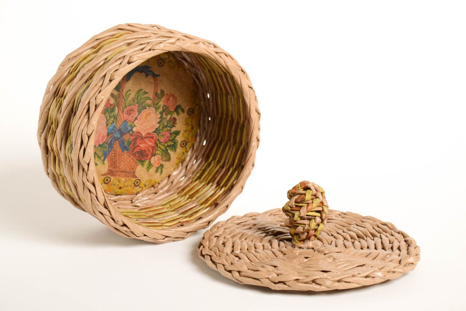 Handmade woven bread basket designer beautiful accessories stylish kitchen decor photo 3