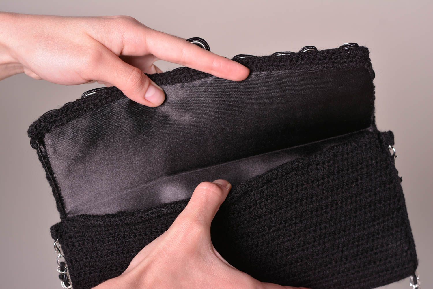 Сумка ручной работы сумочка клатч вязаная сумка с вышивкой сутажными шнурками фото 4