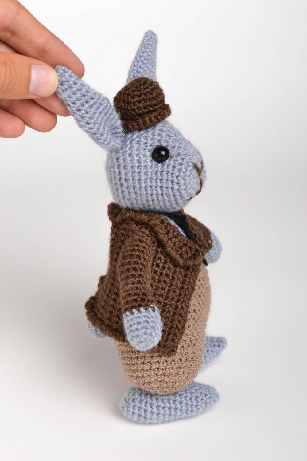 Juguete artesanal con forma de conejo regalo original peluche para niños foto 4