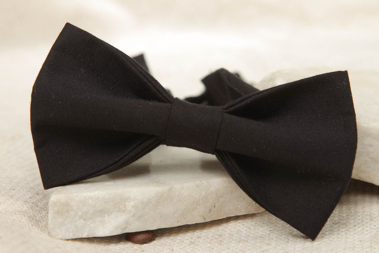 Black fabric bow tie photo 5
