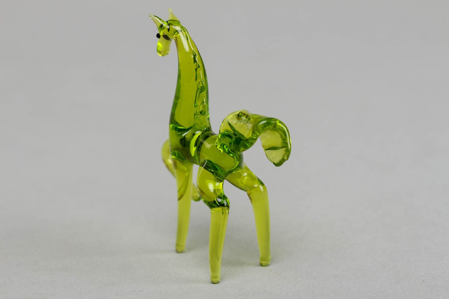 Handmade kleine Statuette aus Glas in Lampwork Technik Pferd foto 2