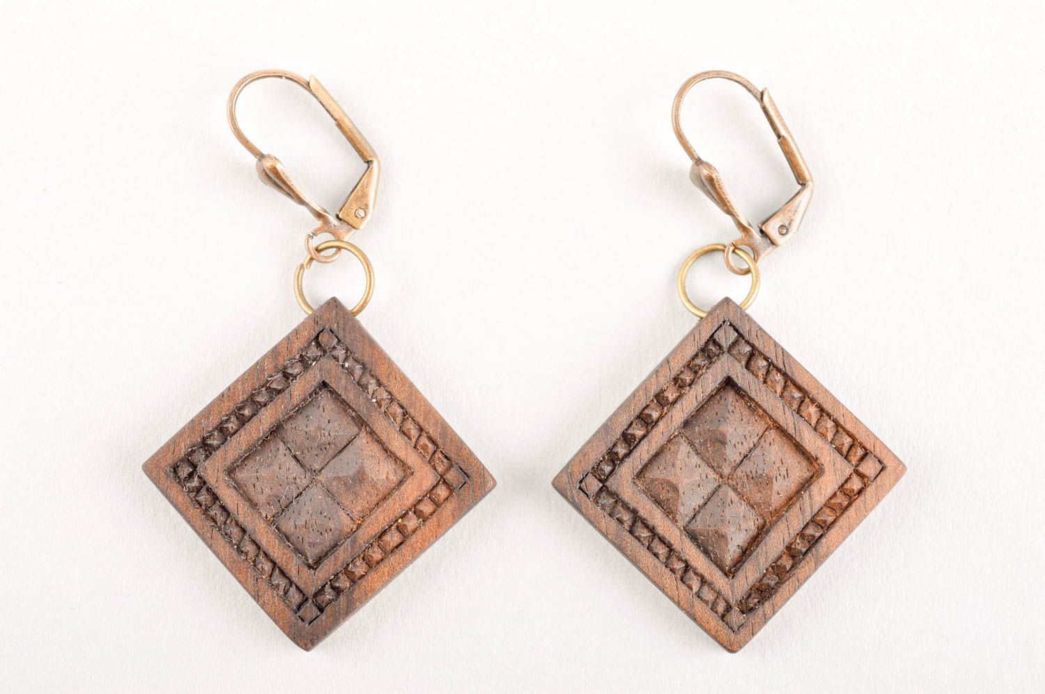 Handmade earrings unusual accessories wooden earrings wooden jewelry gift ideas photo 4