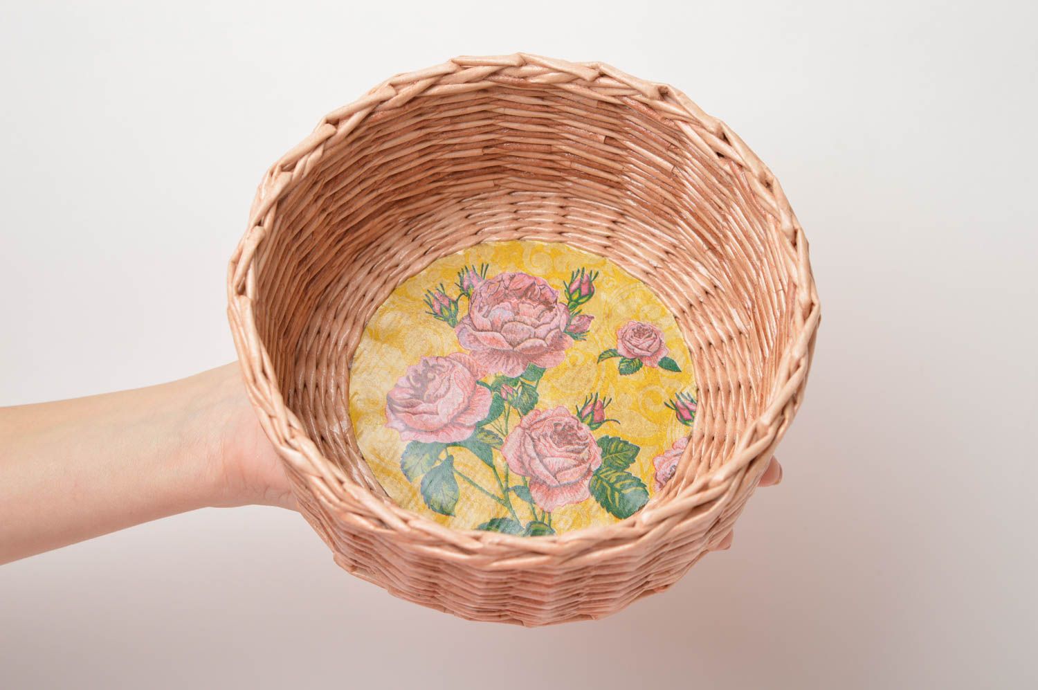 Paper basket homemade home decor storage basket small wicker basket cool gifts photo 2