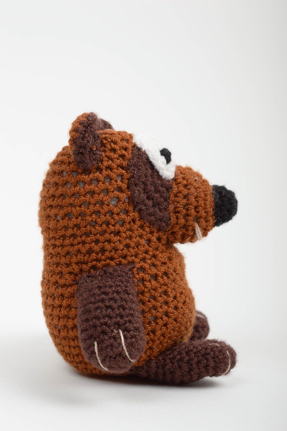 Jouet ours fait main Peluche tricotée en coton au crochet Cadeau pour enfant photo 2