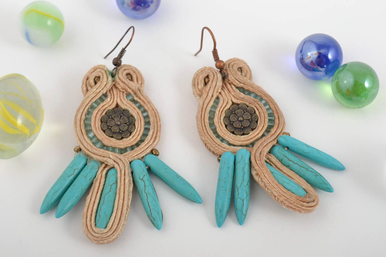 Beautiful handmade soutache earrings fashion accessories cool jewelry gift ideas photo 2