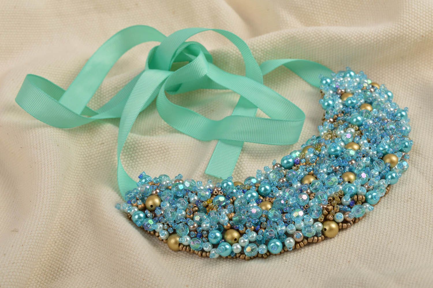 Handmade blue tender necklace elegant stylish necklace beautiful jewelry photo 1