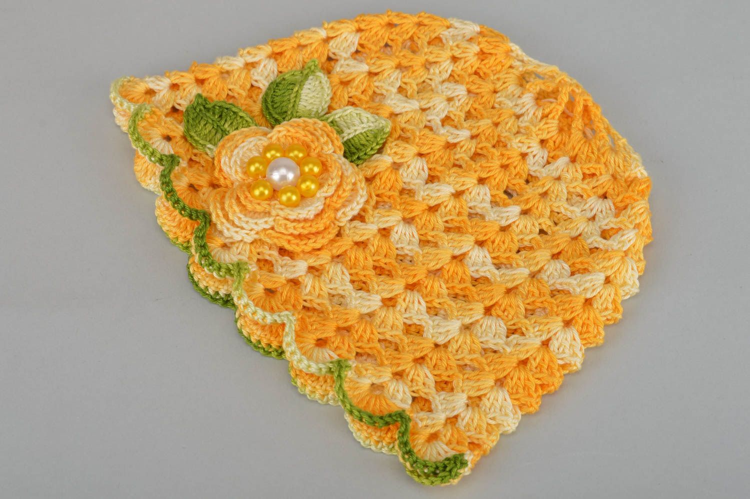 Spring knitted cap designer cap for girls unusual children headwear cute hat photo 5