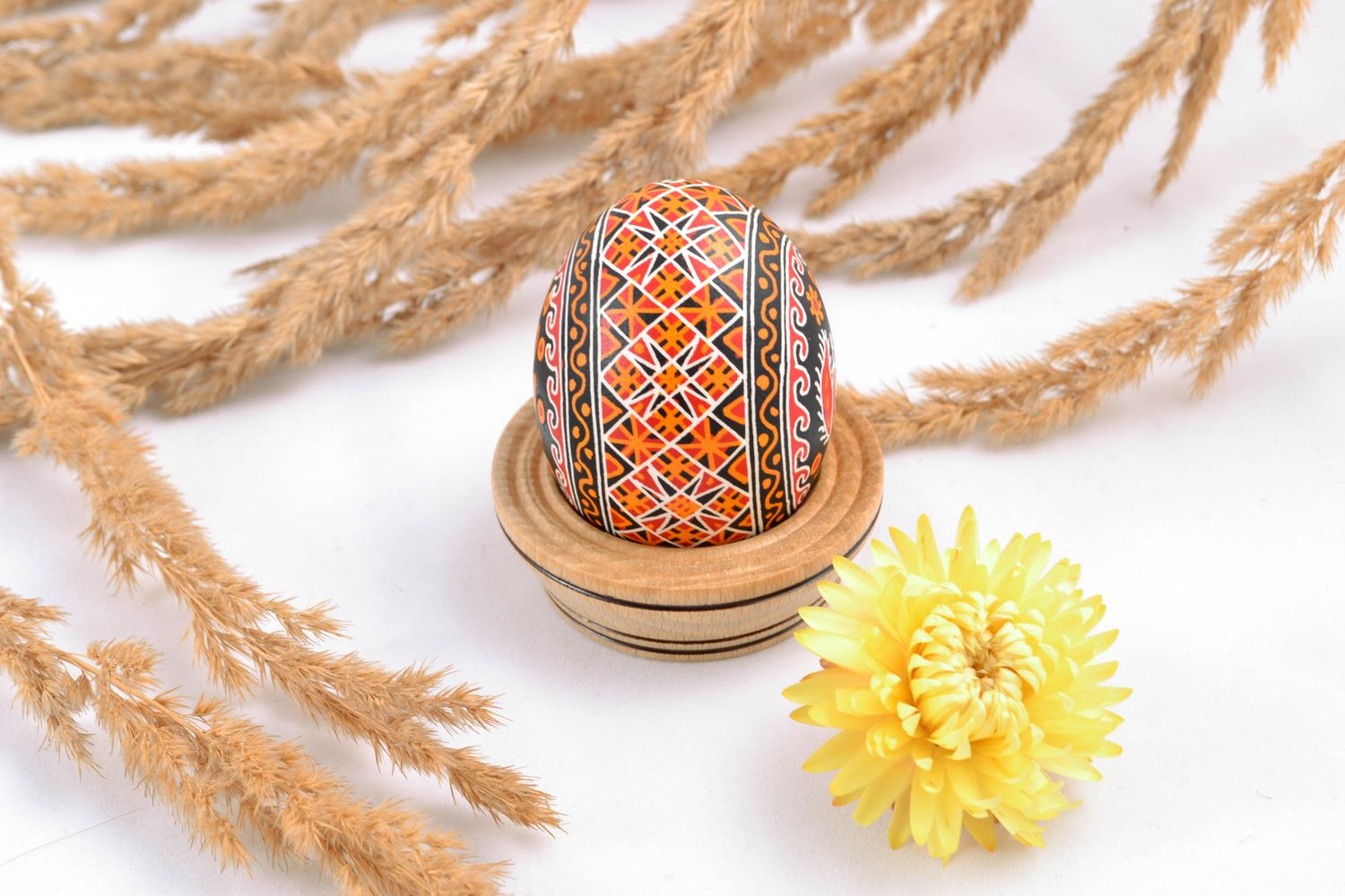 Handmade Easter egg with ethnic patterns photo 1
