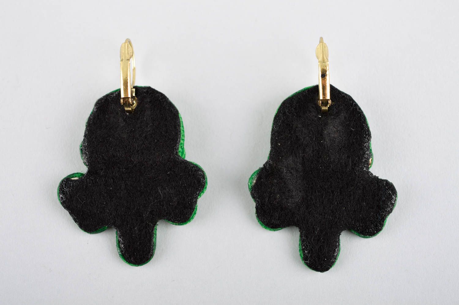 Handmade grüne Soutache Ohrringe Designer Schmuck Accessoire für Frauen  foto 4