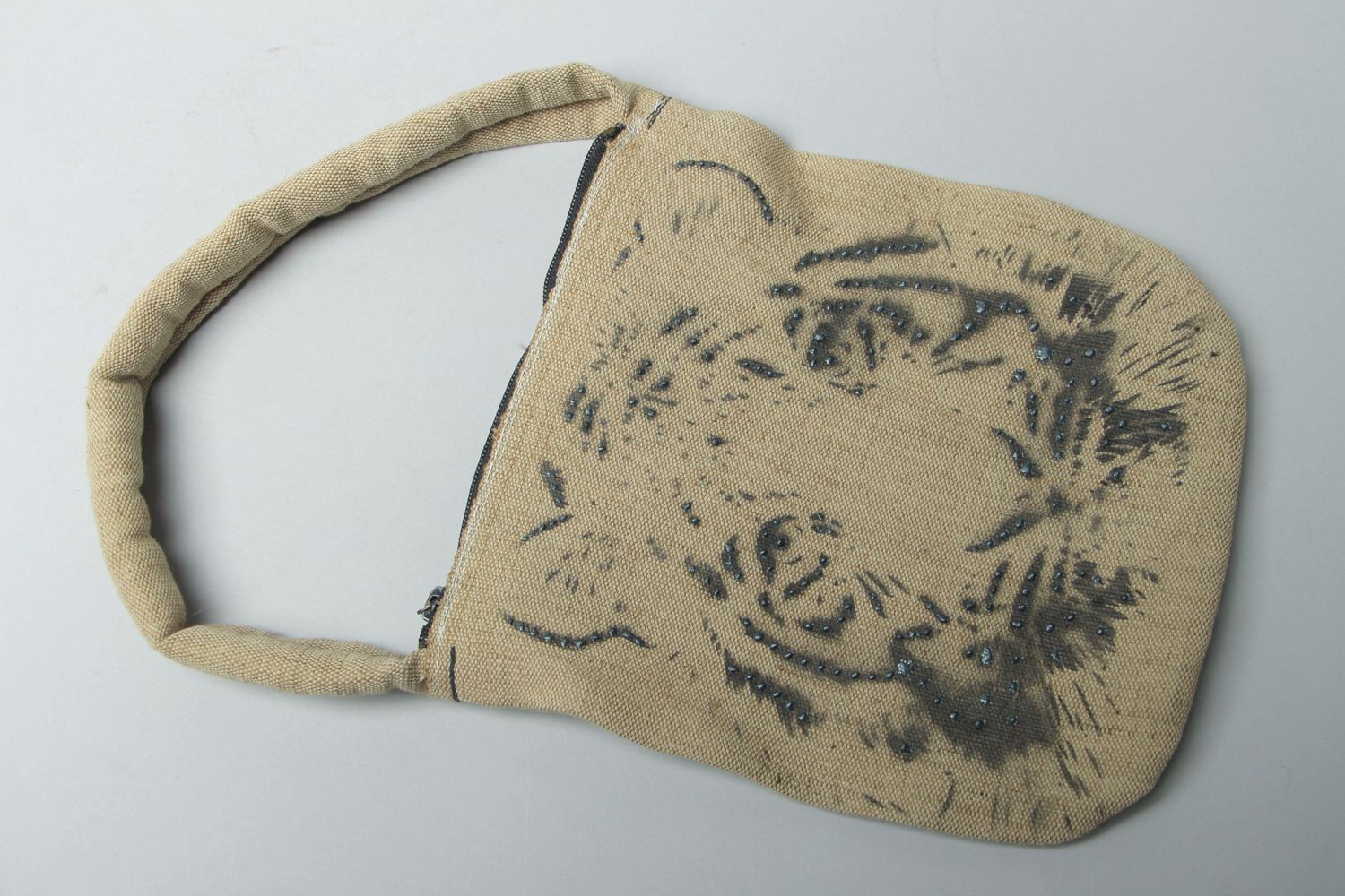 Handmade fabric shoulder bag Tiger photo 1