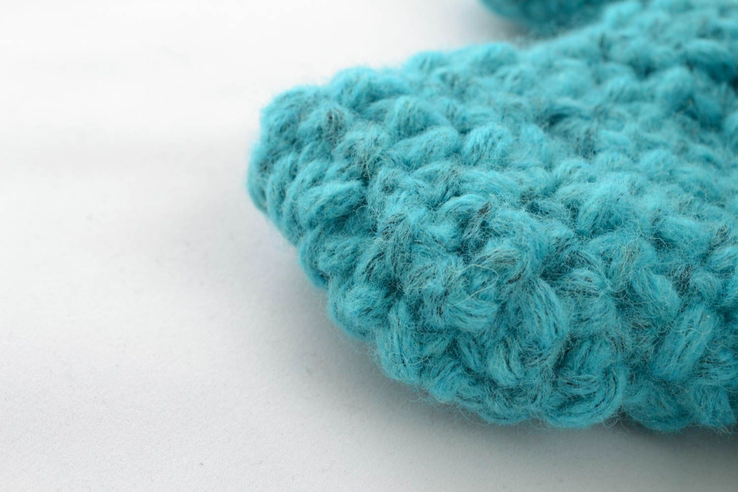 Manoplas de lana mezclada azules foto 3