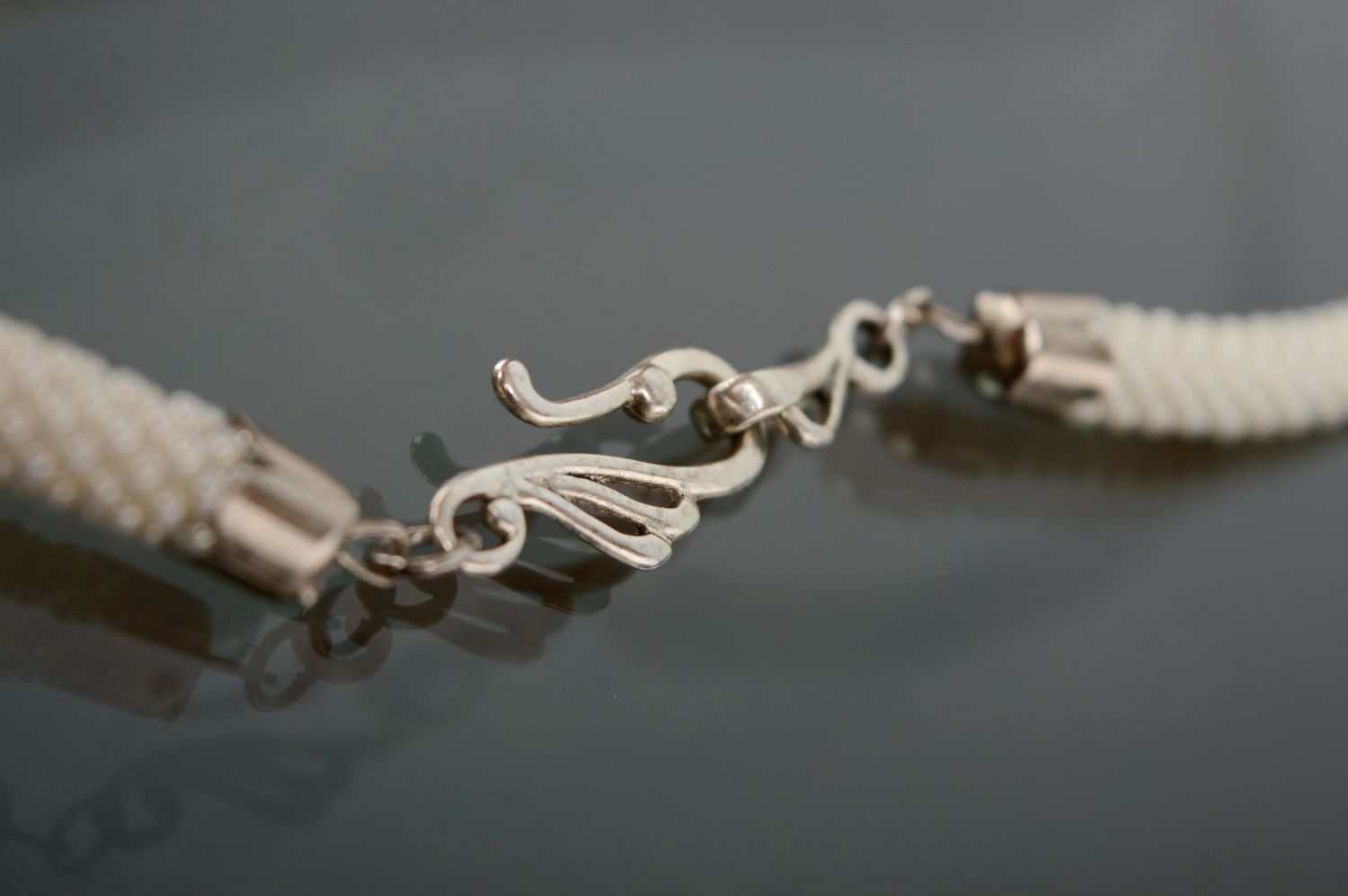 Handmade beaded cord necklace photo 5