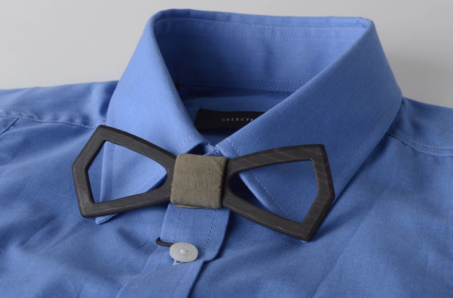 Handmade designer bow tie unusual wooden bow tie stylish accessory for men photo 5