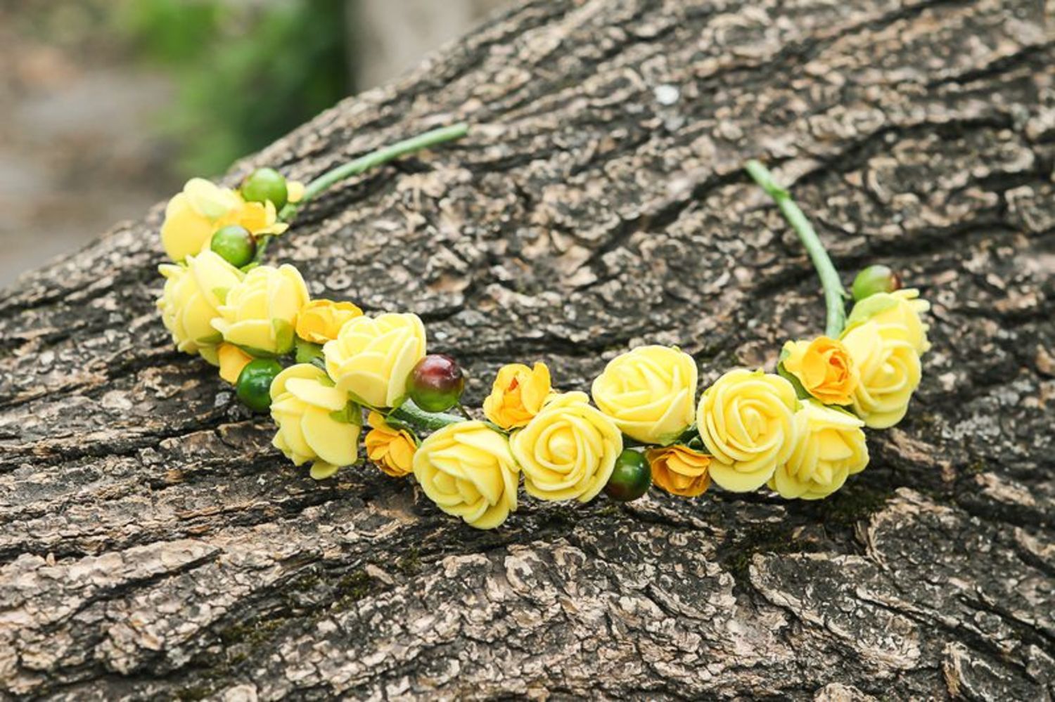 Headband Yellow roses photo 1