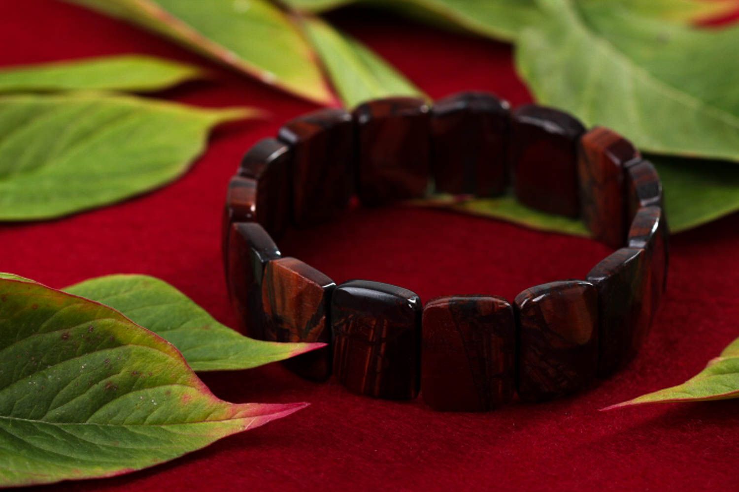 Beaded bracelet handmade woven bracelet fashion jewelry with natural stones photo 1