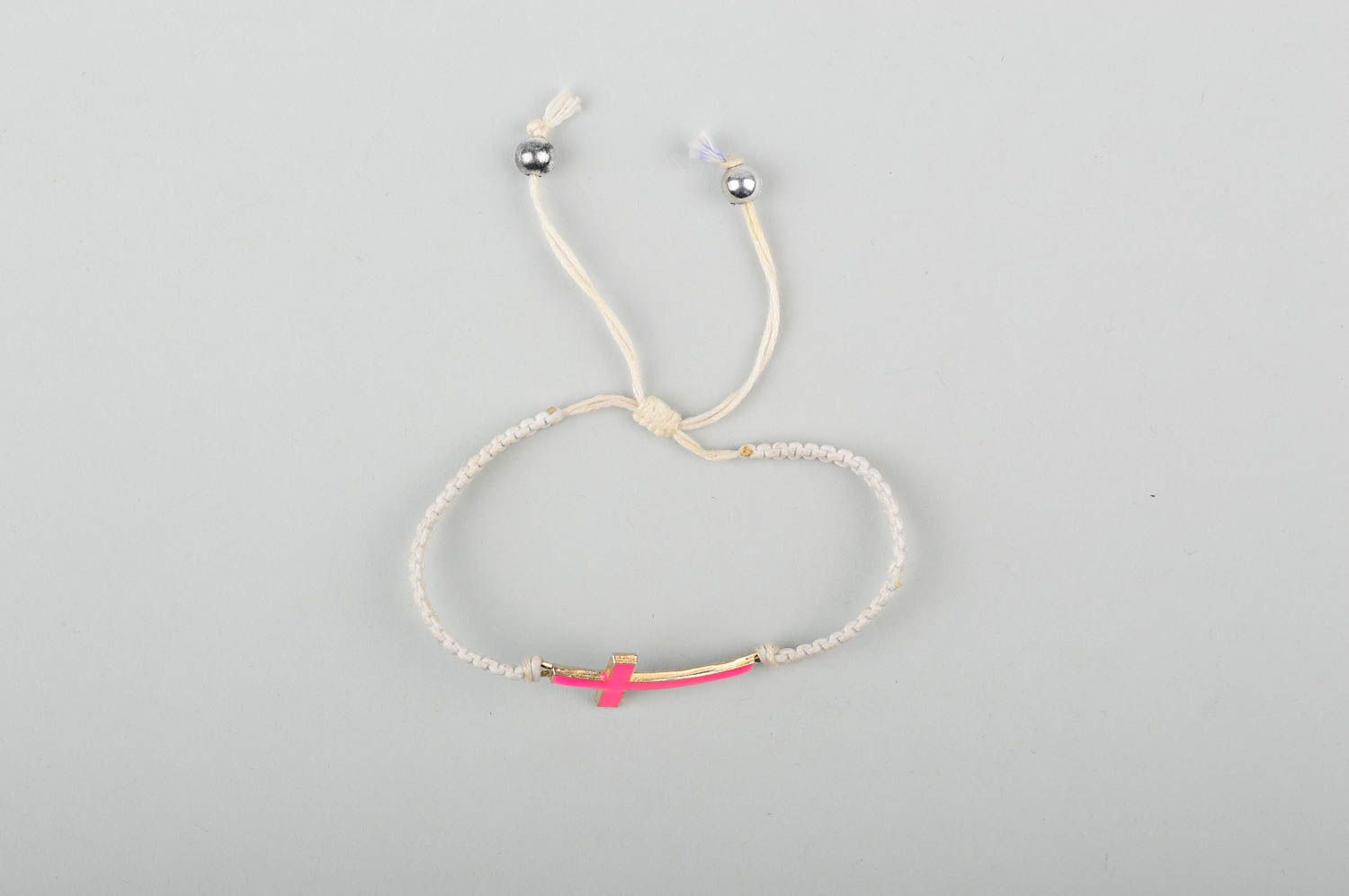 Handmade textile elegant bracelet textile white bracelet feminine jewelry photo 3
